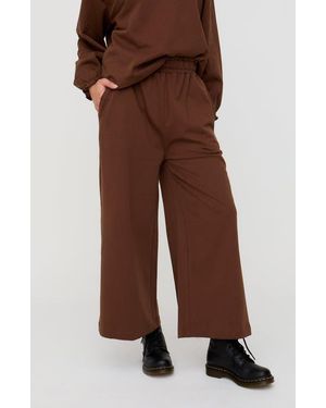 Turtledove London Organic Cotton Noor Wide Leg Pants - Brown