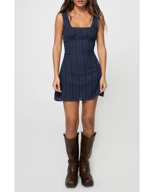 Princess Polly Dasha Fit & Flare Minidress - Blue