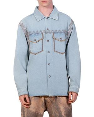 Pleasures Fortress Denim Button-Up Shirt - Blue