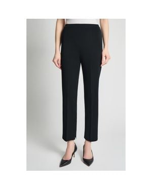 Ming Wang Knit Straight-Leg Ankle Pants - Blue