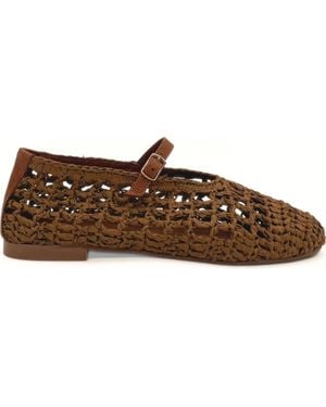 Amie Rafa Elaina Raffia Mary Janes - Brown