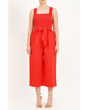 Leota Janet Cropped Jumpsuit - Red