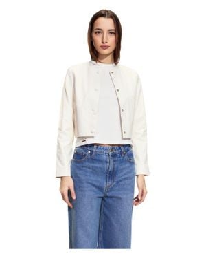 Cynthia Rowley The London Leather Cropped Jacket - Blue