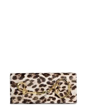 Alexis Twisted Side Handle Leather Clutch - Metallic