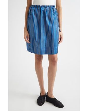 TOTEME Stripe Silk Miniskirt - Blue