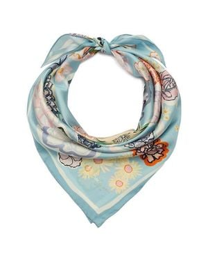 Kate Spade Garden Floral Silk Square Scarf - Green