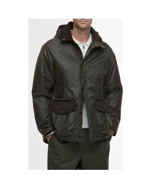 Barbour Modern Waxed Cotton Jacket With Removable Hood - Black