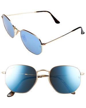 Ray-Ban 54Mm Hexagonal Flat Lens Sunglasses - Blue