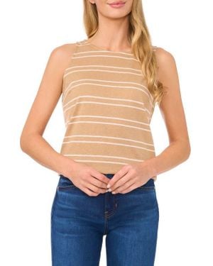Cece Stripe Crewneck Tank Top - Blue