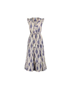 MER ST BARTH Giselle Maxi Dress La Creme Ikat - White