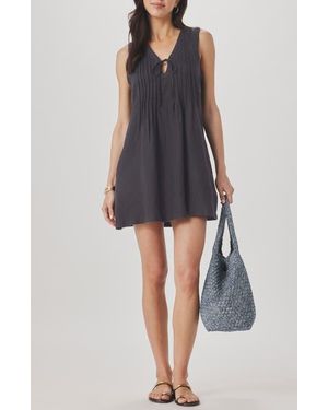 Splendid Stella Pintuck Detail Linen Minidress - Multicolor