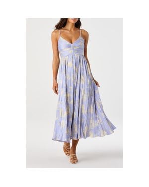 Astr Maeve Midi Dress - Blue