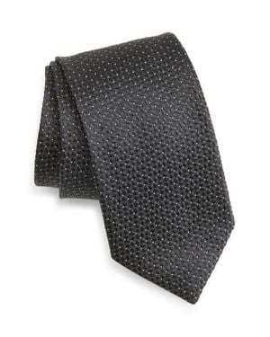 Eton Pin Dot Woven Silk Tie - Gray