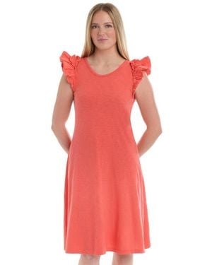 Wilt Ruffle Shoulder Tank Dress - Red