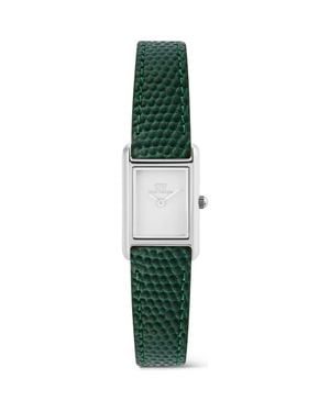 Daniel Wellington Bound Mini Tank Leather Strap Watch, 17Mm X 26Mm - Green