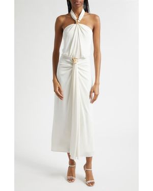 Cinq À Sept Kaily Bangle Detail Halter Neck Dress - White