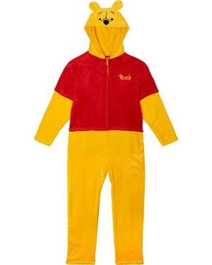 Disney Winnie The Pooh Fleece Hooded Coverall - Orange