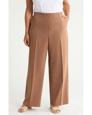 NIC+ZOE Lenox Sleek Pull-On Pants - Brown