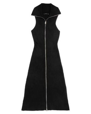 DELUC Paul Front Zip Knit Dress - Black