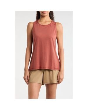Smartwool Ultralite High Neck Merino Wool Blend Tank - Red