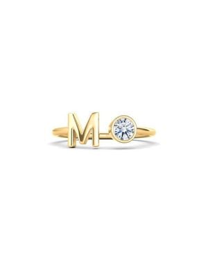 HauteCarat Lab Grown Diamond Letter Ring - Metallic