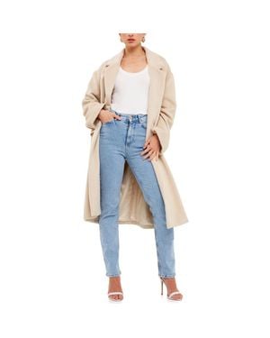 Endless Rose Oversize Brushed Coat - Blue