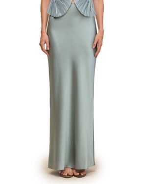 Cult Gaia Chantel Stretch Silk Bias Cut Skirt - Green