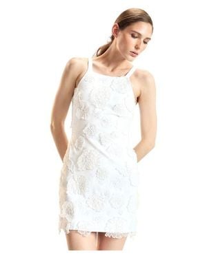 Cynthia Rowley Pop Floral Applique Mini Dress - White