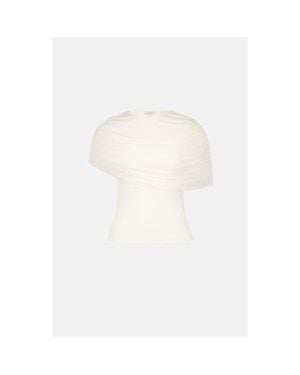 Saemdi Mesh Cape Top - White