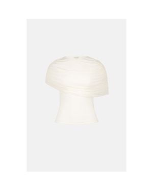 Saemdi Mesh Cape Top - White
