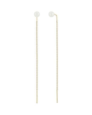 Zoe Chicco Cultured Pearl Threader Earrings - White