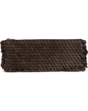 Jeffrey Campbell Madera Wooden Disc Clutch - Brown