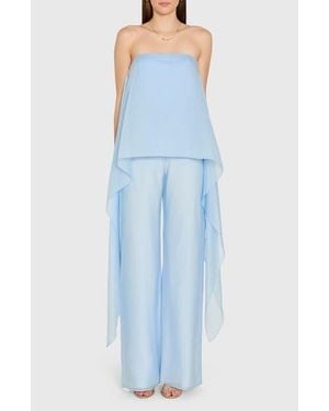 Amanda Uprichard Jenny Strapless Jumpsuit - Blue