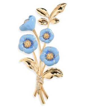 Carolina Herrera Flower Brooch - Blue