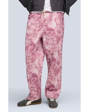 PUMA Special Items Allover Cat Print Drawstring Pants - Pink