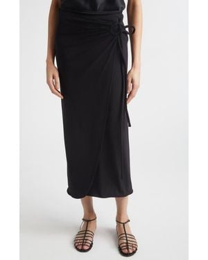 Max Mara Beachwear Ruched Jersey Wrap Skirt - Black