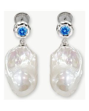 Classicharms Skyler Freshwater Baroque Pearl Drop Earrings - White