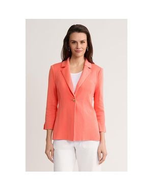 Ming Wang Tailored Single-Button Knit Jacket