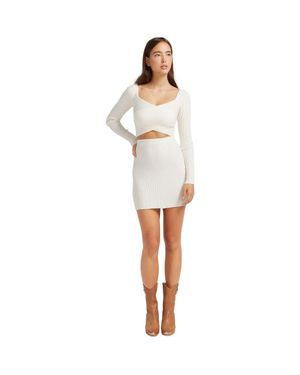 Belle & Bloom C'Est Belle Knit Mini Skirt - White