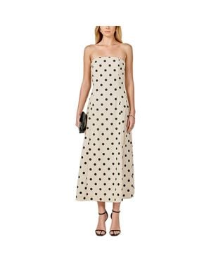 Endless Rose Polka Dot Strapless Linen & Cotton Dress - Multicolor