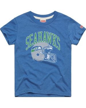 Homage Youth Seattle Seahawks Retro Helmet Tri-Blend T-Shirt - Blue