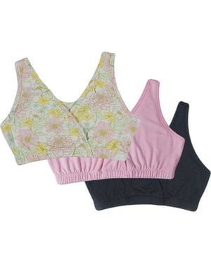Everly Grey Paisley During & After 3-Piece Maternity/Nursing Sleep Bras - Multicolor