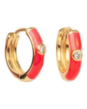 Color Shout Enamel Huggie Hoops - Pink