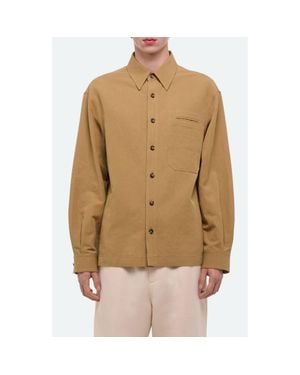 Helmut Lang Sailor Cotton & Linen Button-Up Overshirt - Natural