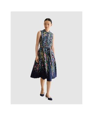 Hobbs Alberta Floral Midi Shirt Dress - Blue