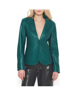 AS by DF Telly Upcycled Leather Blazer - Green