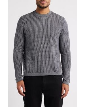 Emporio Armani Geo Jacquard Wool Sweater - Gray