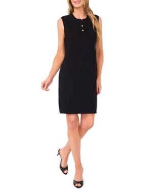 Cece Sleeveless Organic Cotton Blend Sweater Dress - Black