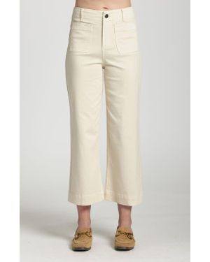 Apny Wide Leg Ankle Jeans - Natural