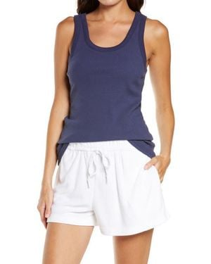Papinelle Ribbed Shelf Bra Tank - Blue